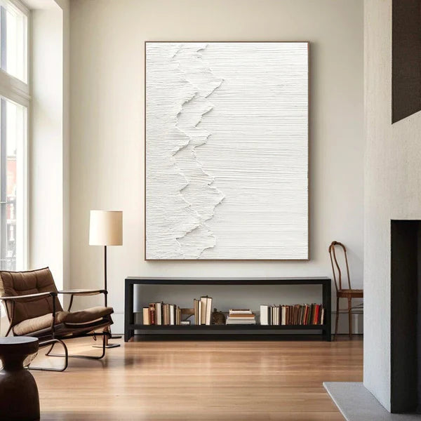 White Textured Minimalist Wall Art