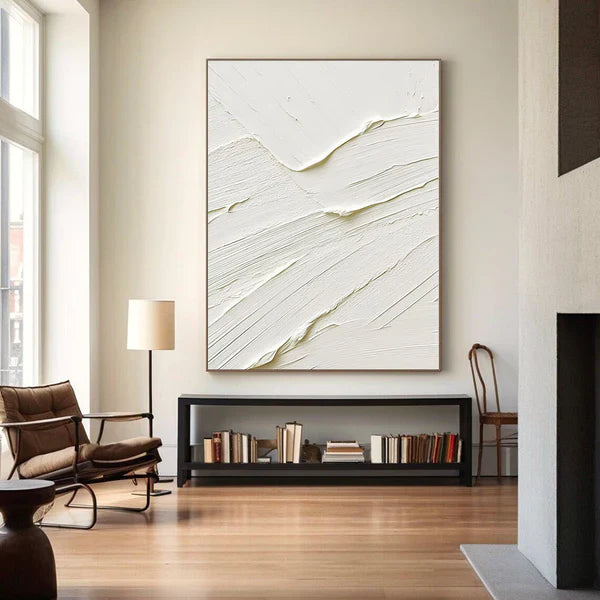 White Textured Minimalist Wall Art