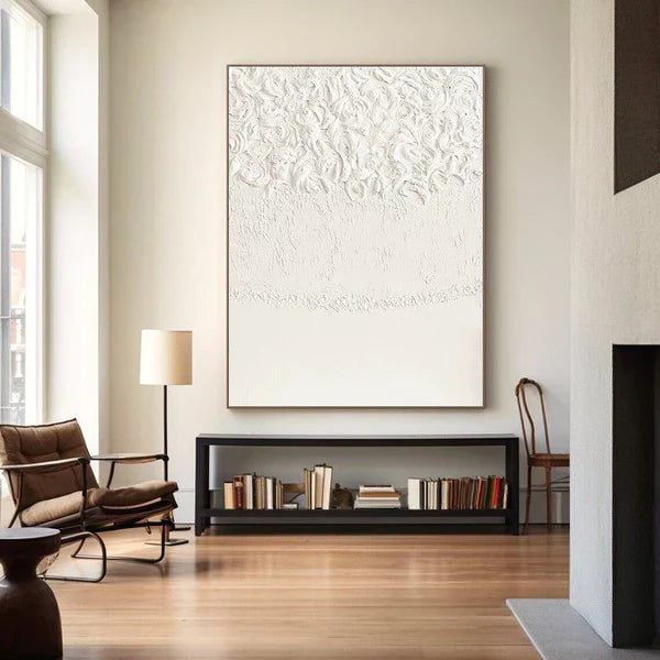 White Textured Minimalist Wall Art