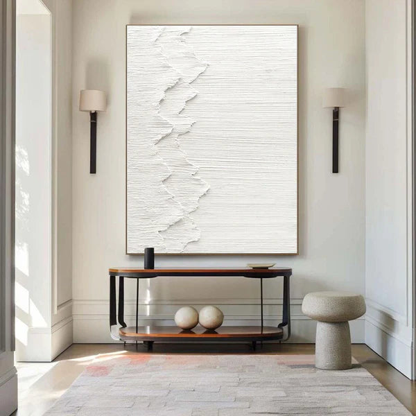 White Textured Minimalist Wall Art