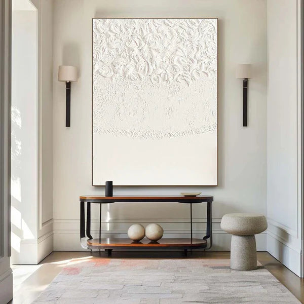 White Textured Minimalist Wall Art