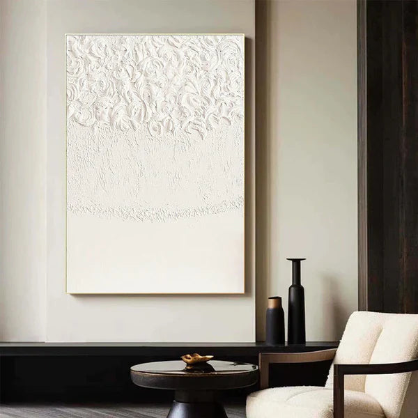 White Textured Minimalist Wall Art