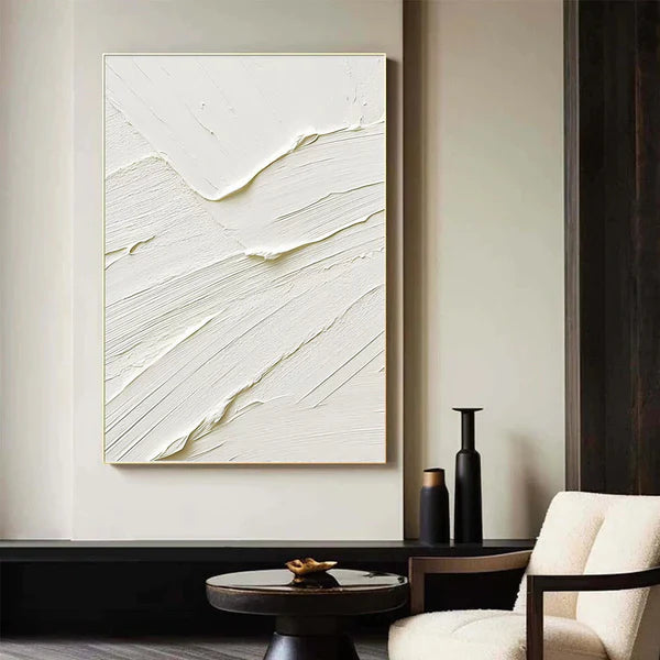 White Textured Minimalist Wall Art