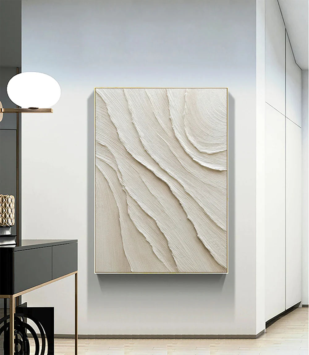 White Textured Minimalist Wall Art