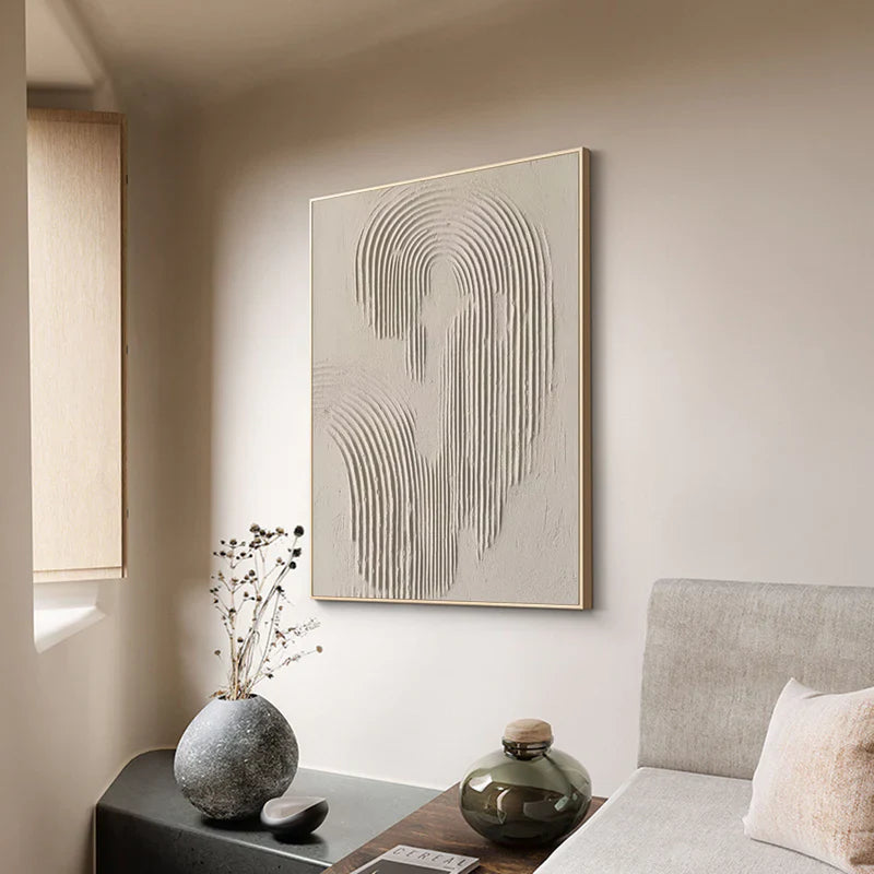 Beige & Brown Textured Minimalist Wall Art