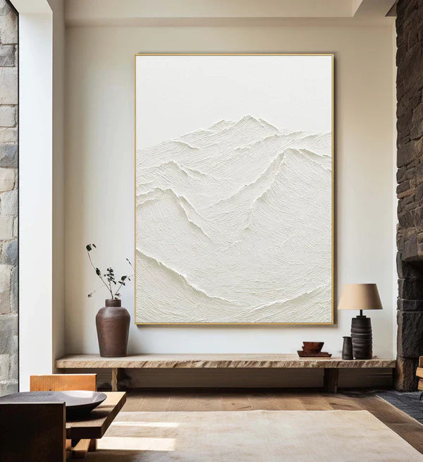 White Textured Minimalist Wall Art