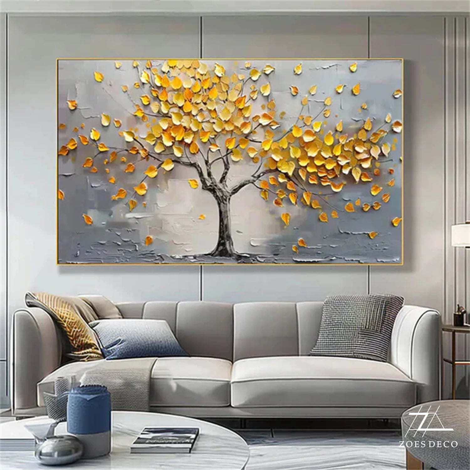 Colorful Tree And Flower Painting