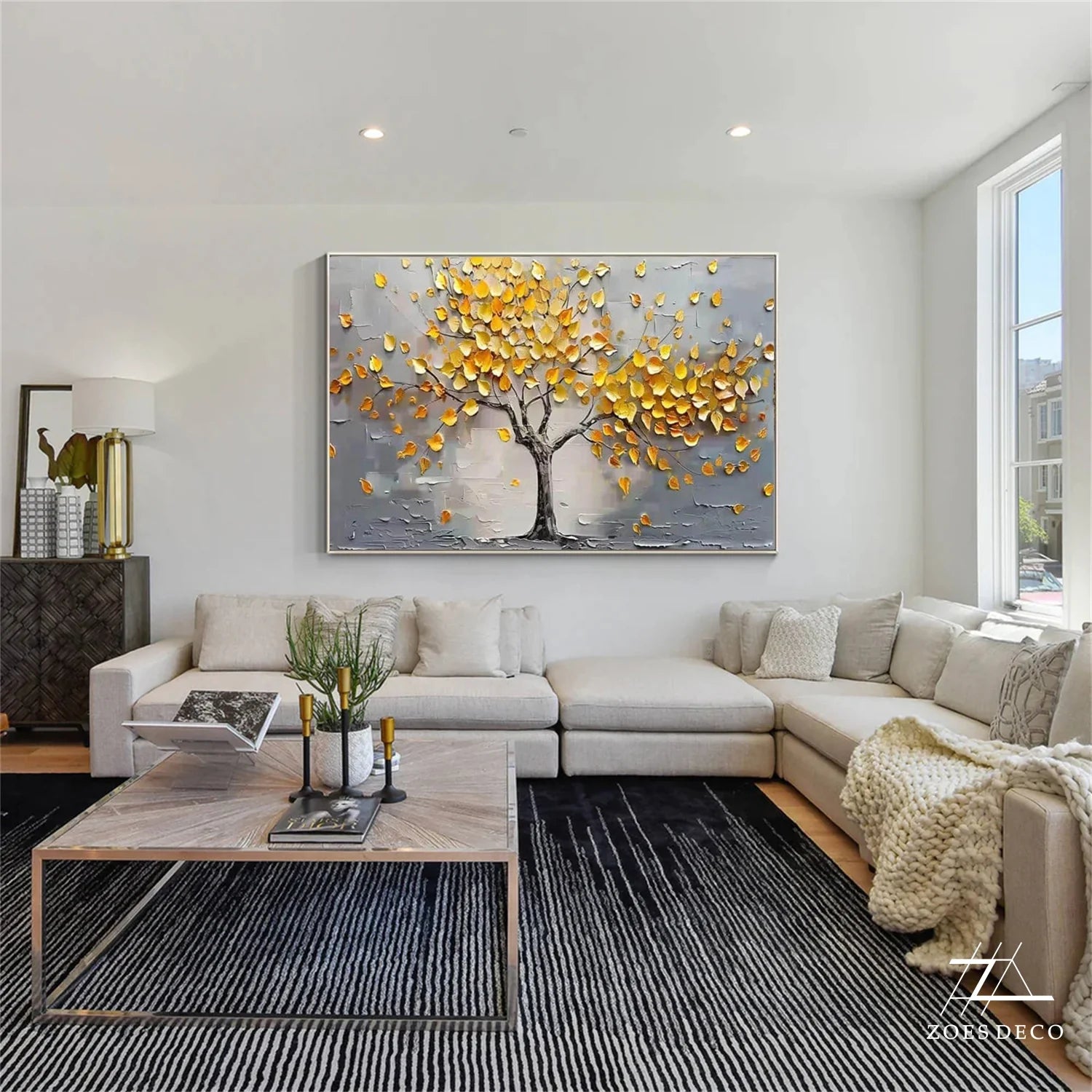 Colorful Tree And Flower Painting