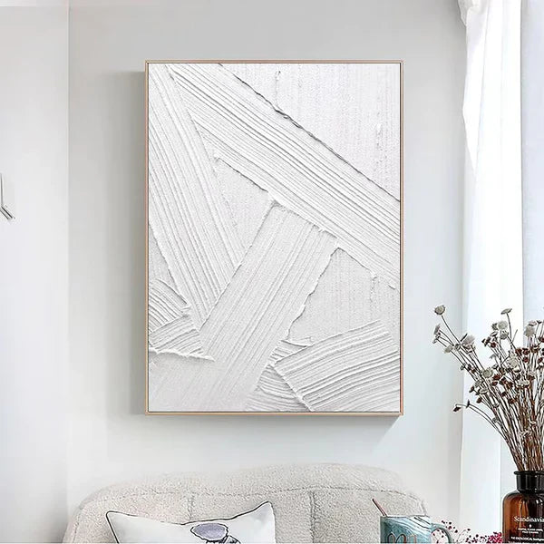 White Textured Minimalist Wall Art