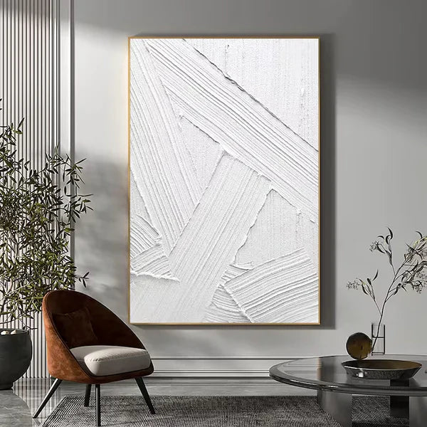 White Textured Minimalist Wall Art