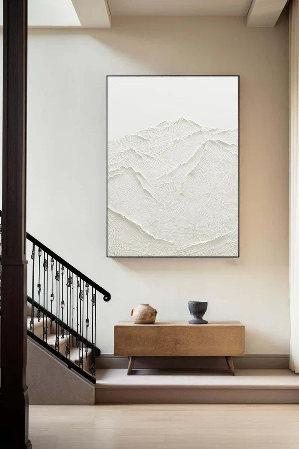 White Textured Minimalist Wall Art