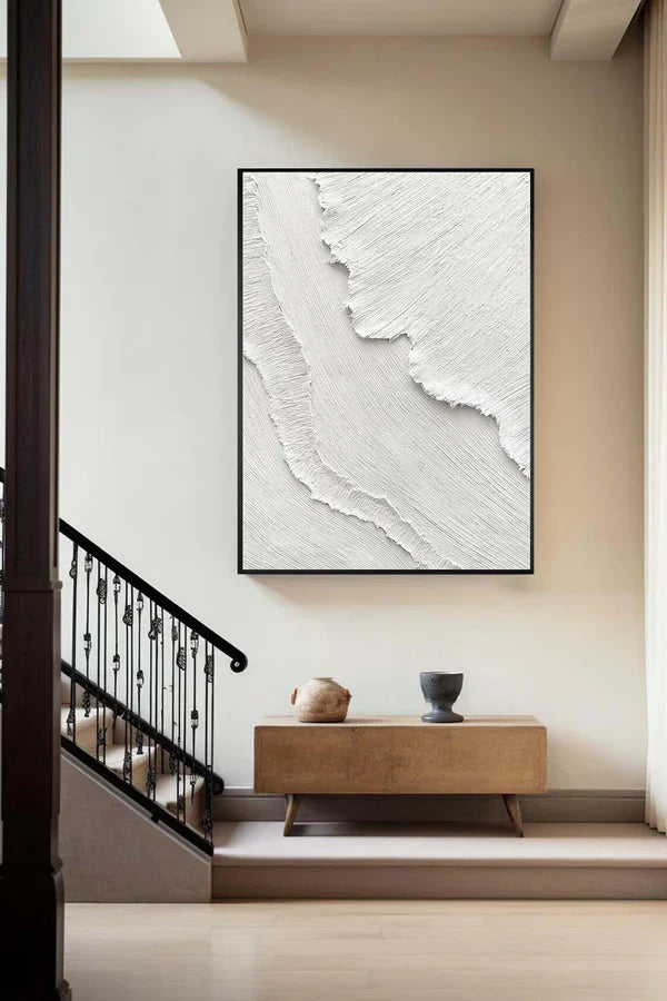 White Textured Minimalist Wall Art