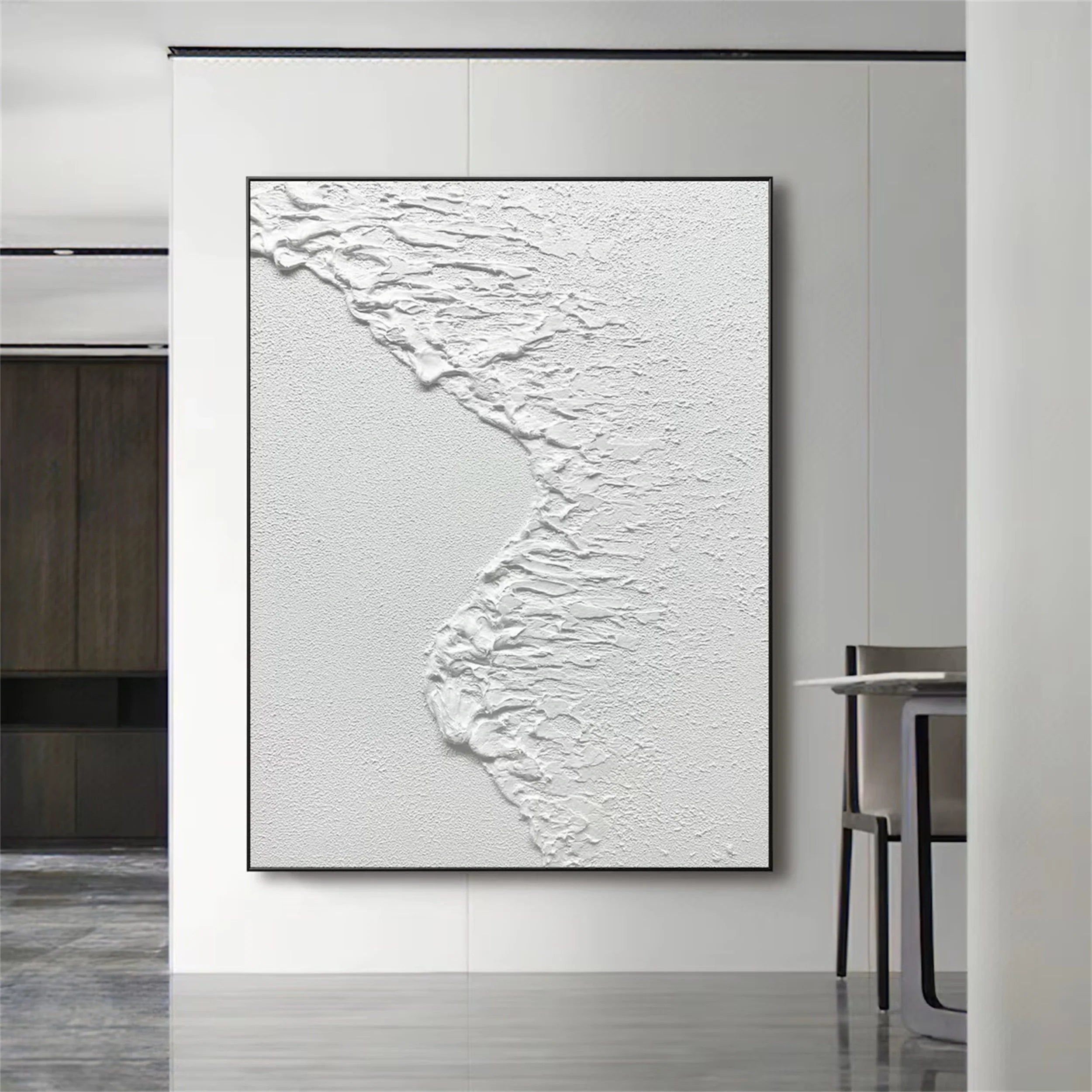 White Textured Minimalist Wall Art