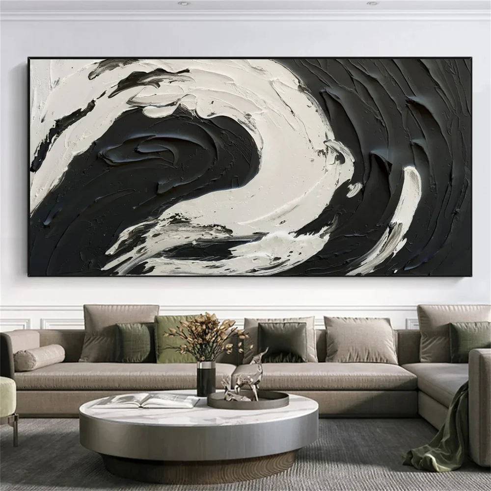 Black Textured Minimalist Wall Art