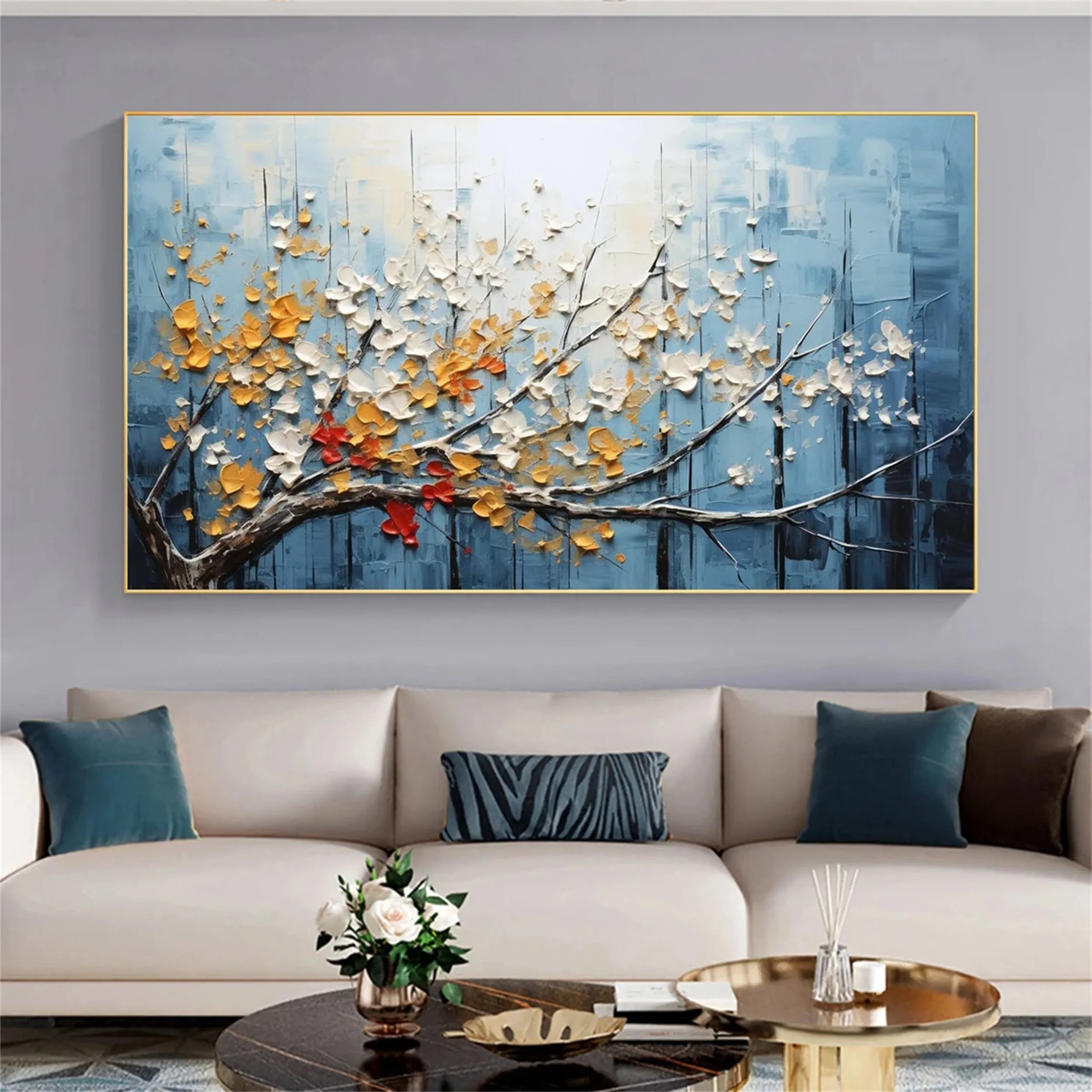 Colorful Tree And Flower Painting