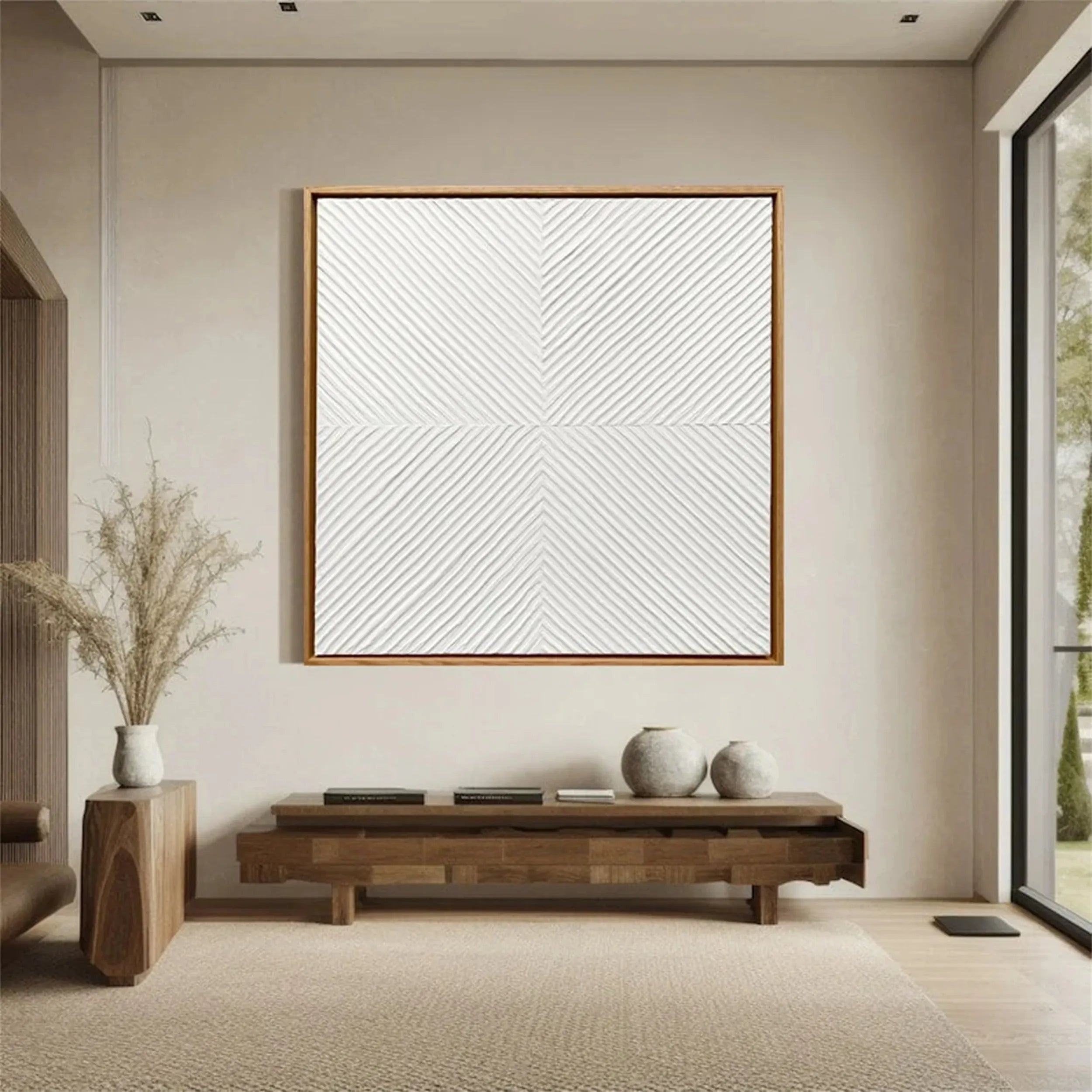 White Textured Minimalist Wall Art