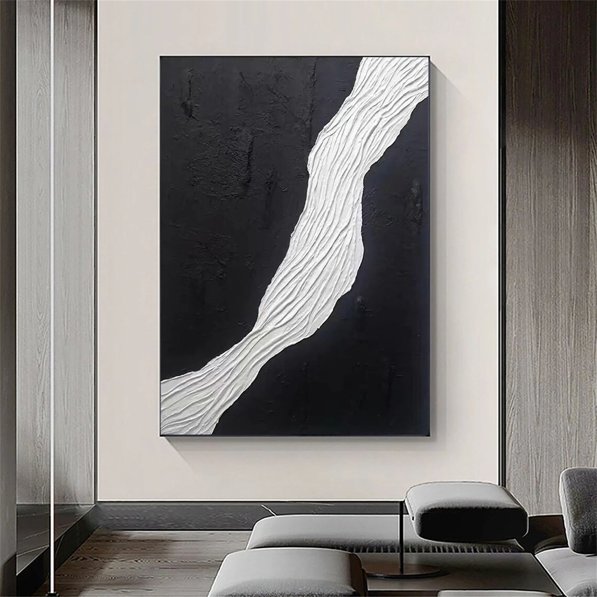 White Textured Minimalist Wall Art