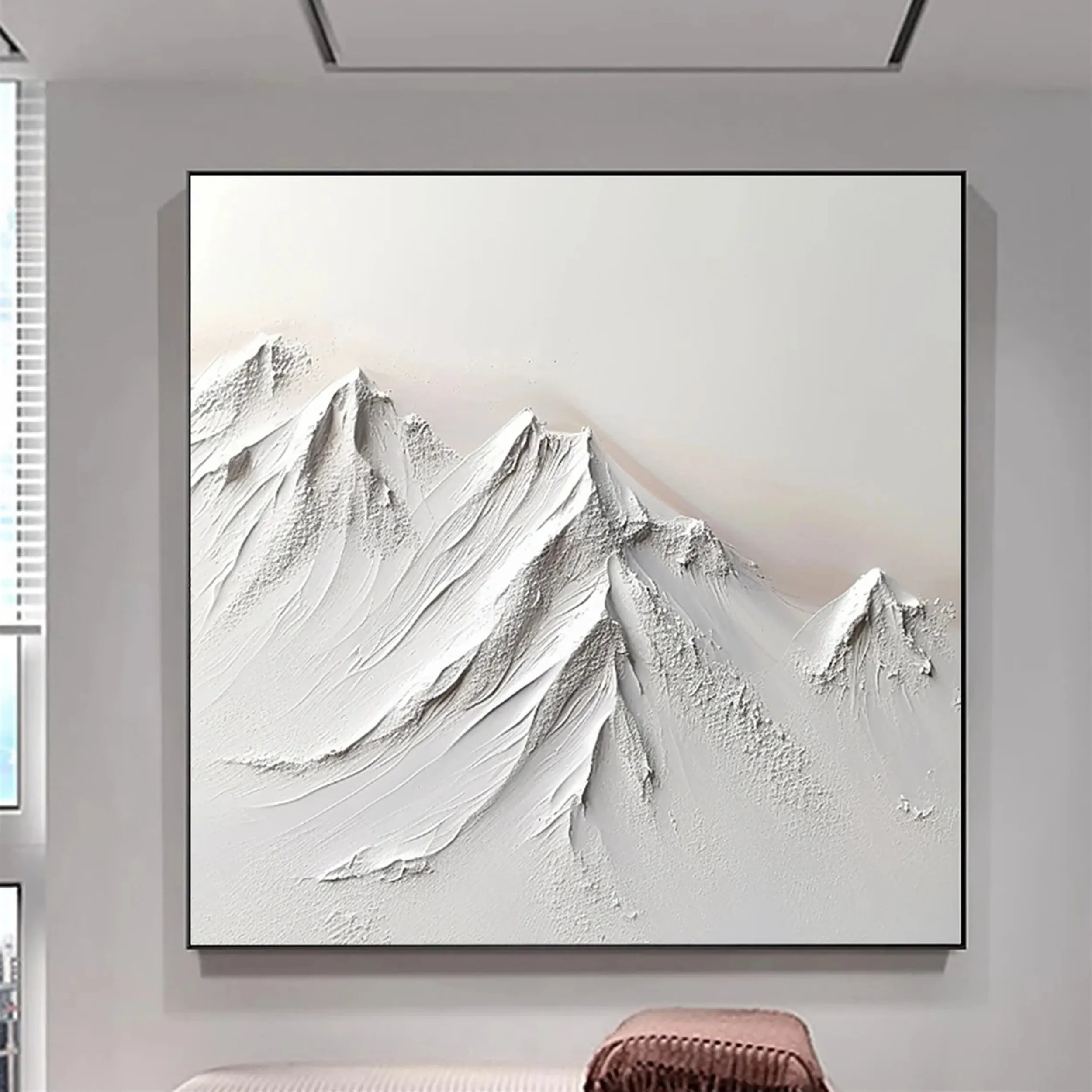 White Textured Minimalist Wall Art