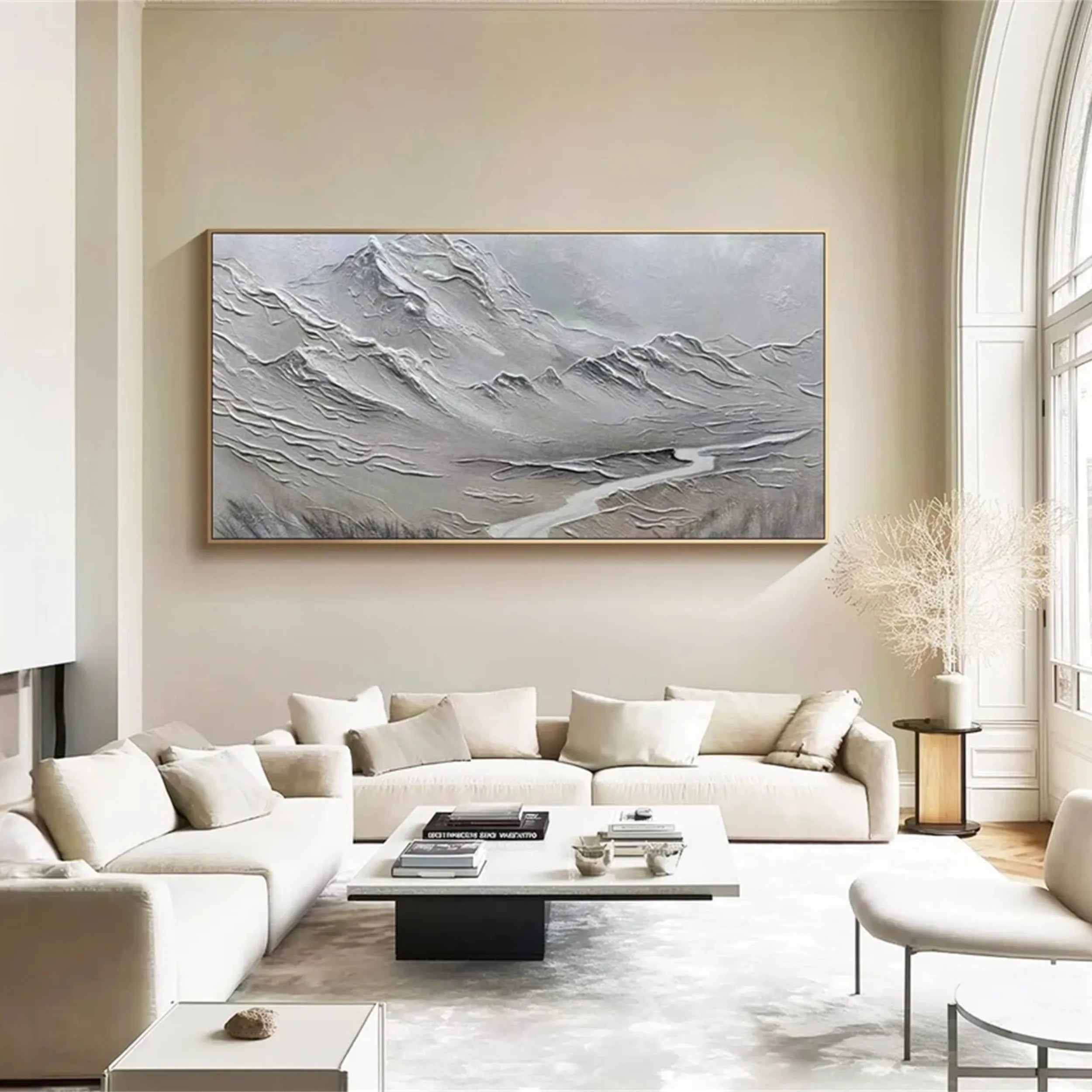 White Textured Minimalist Wall Art