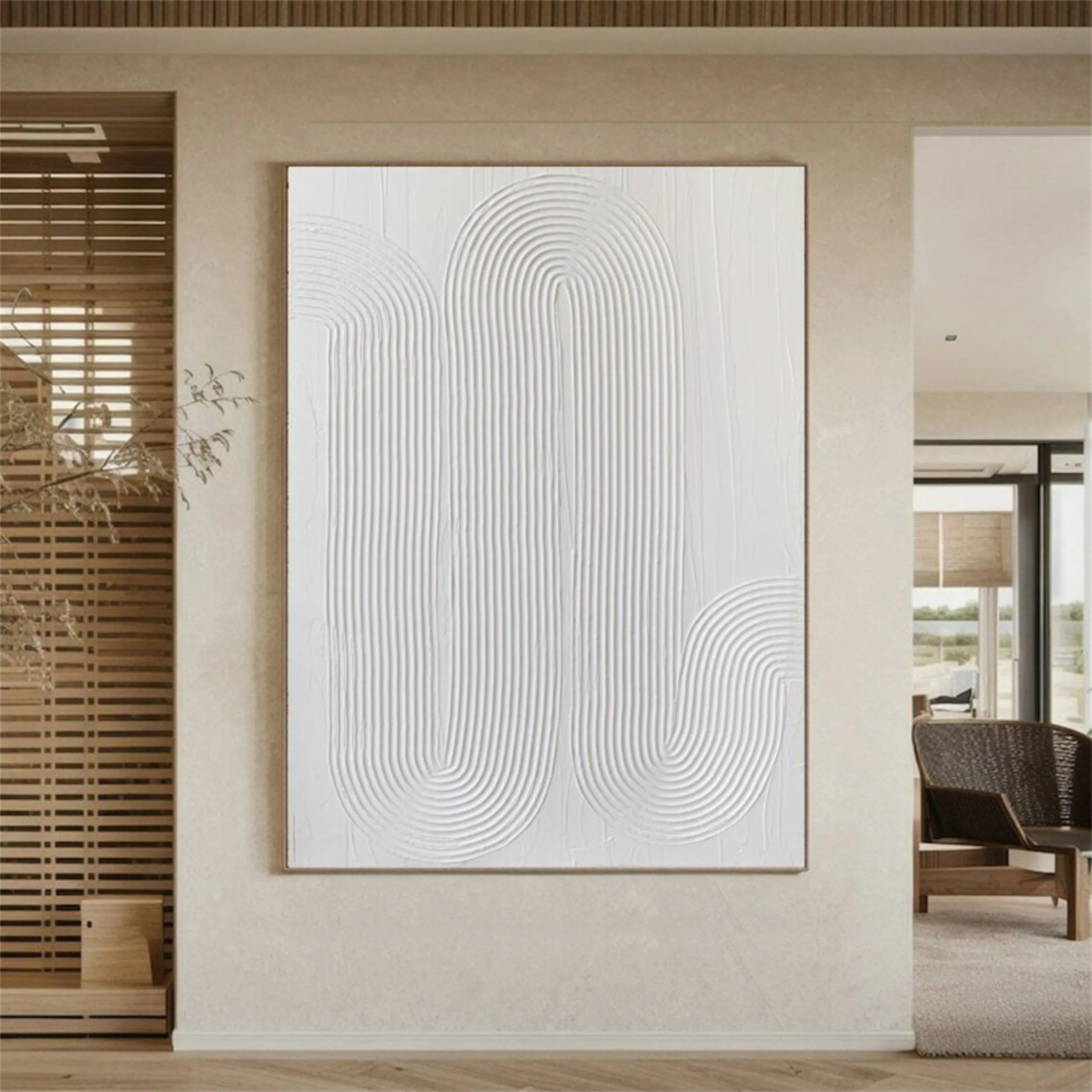 White Textured Minimalist Wall Art