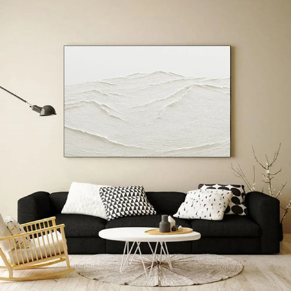 White Textured Minimalist Wall Art