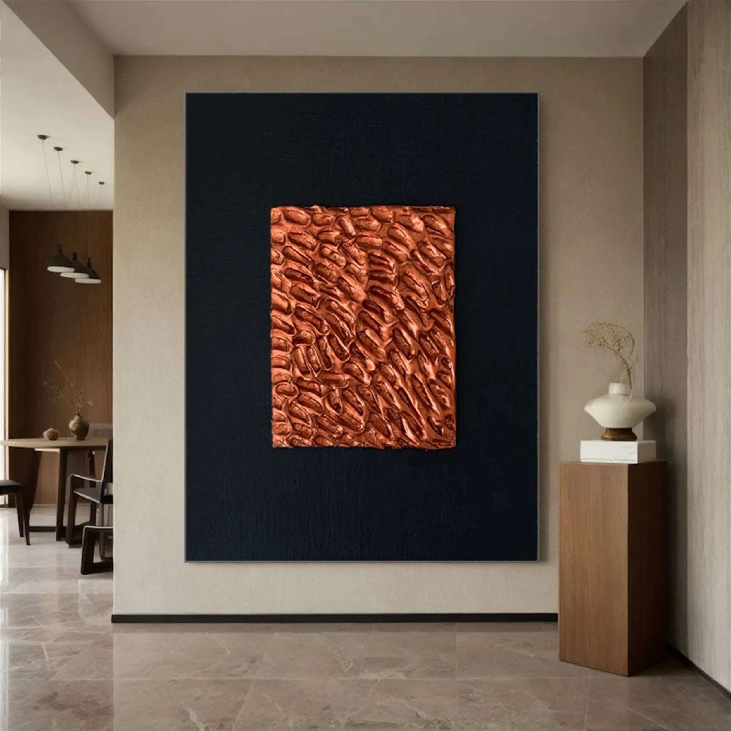 Black Textured Minimalist Wall Art