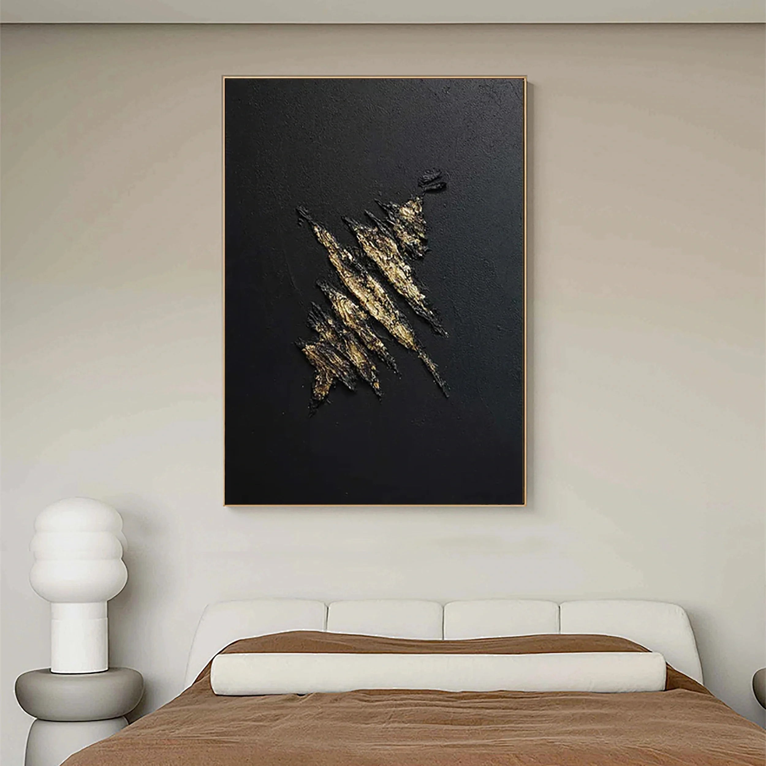 Black Textured Minimalist Wall Art