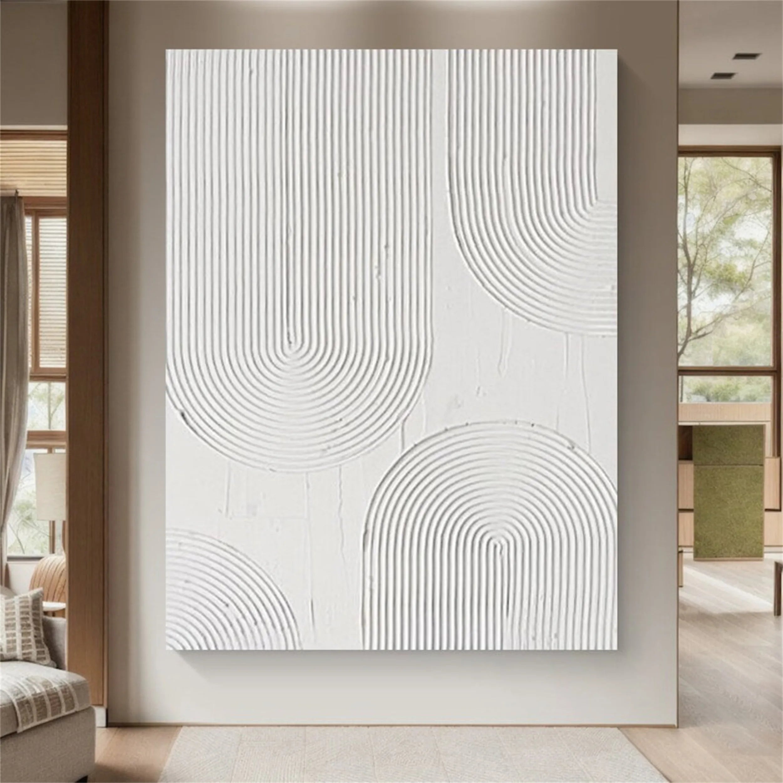 White Textured Minimalist Wall Art