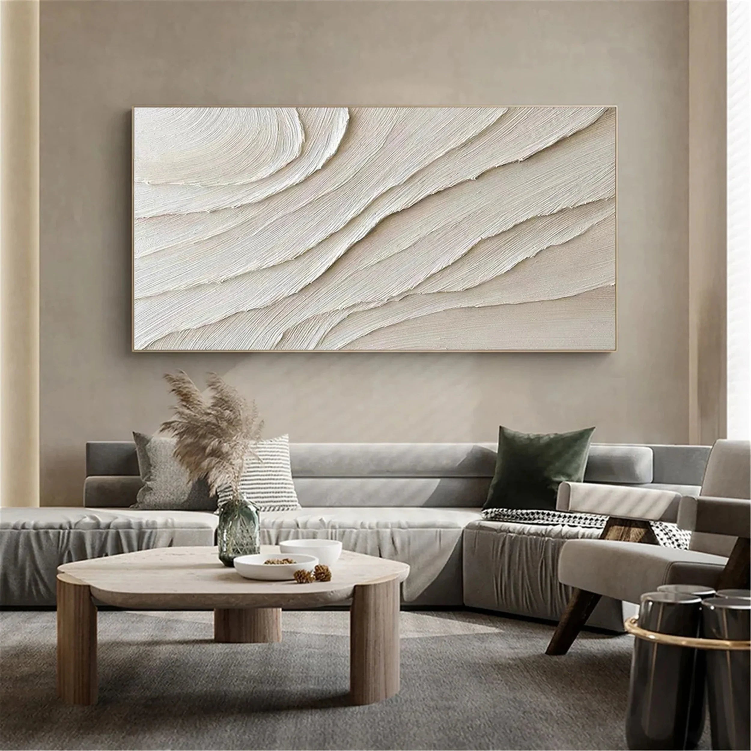 White Textured Minimalist Wall Art