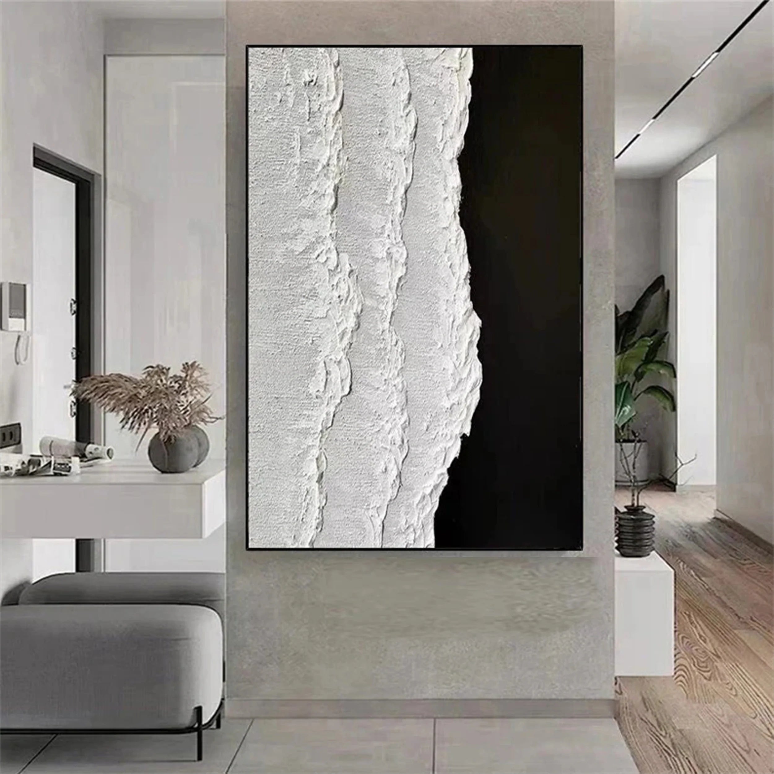 White Textured Minimalist Wall Art