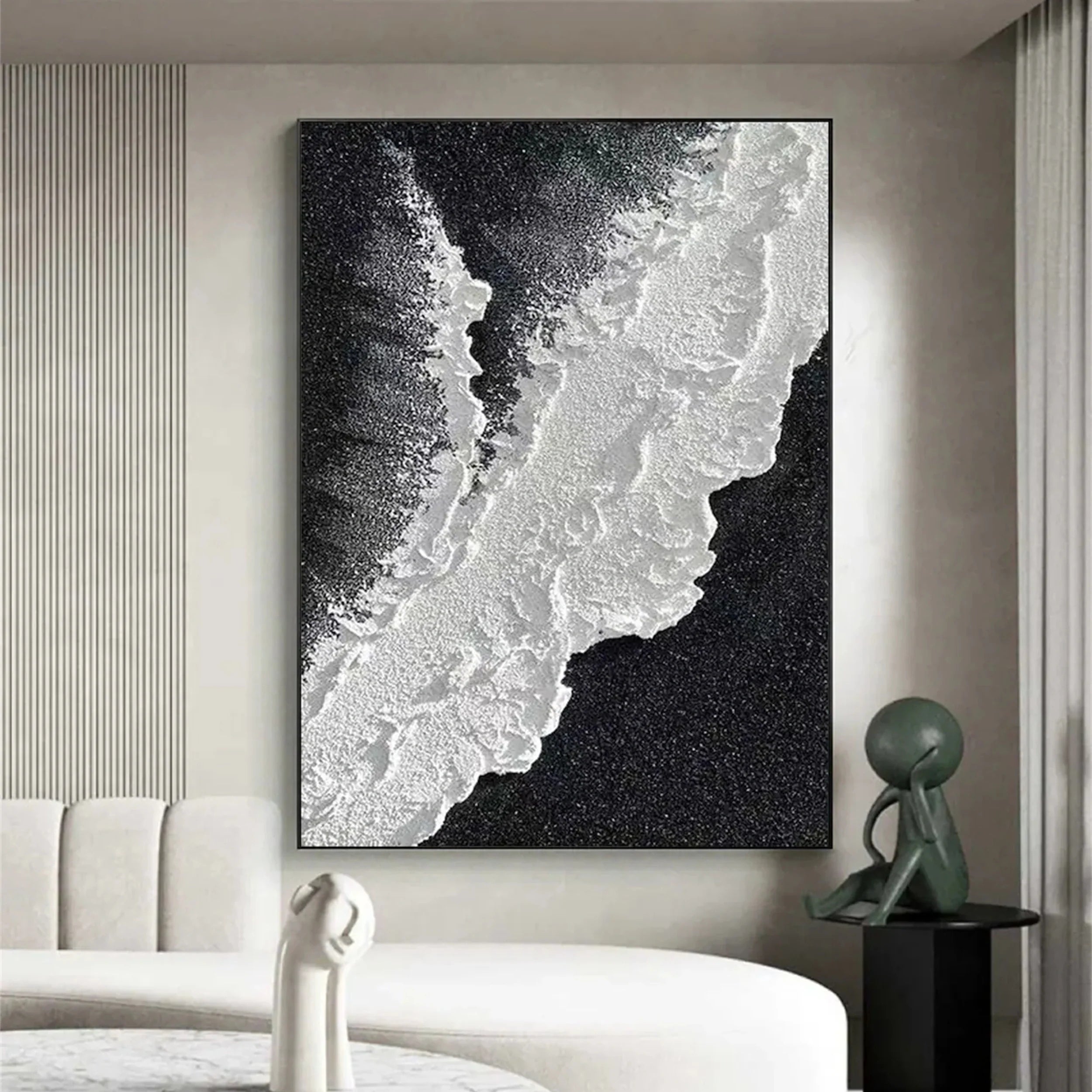 Black Textured Minimalist Wall Art