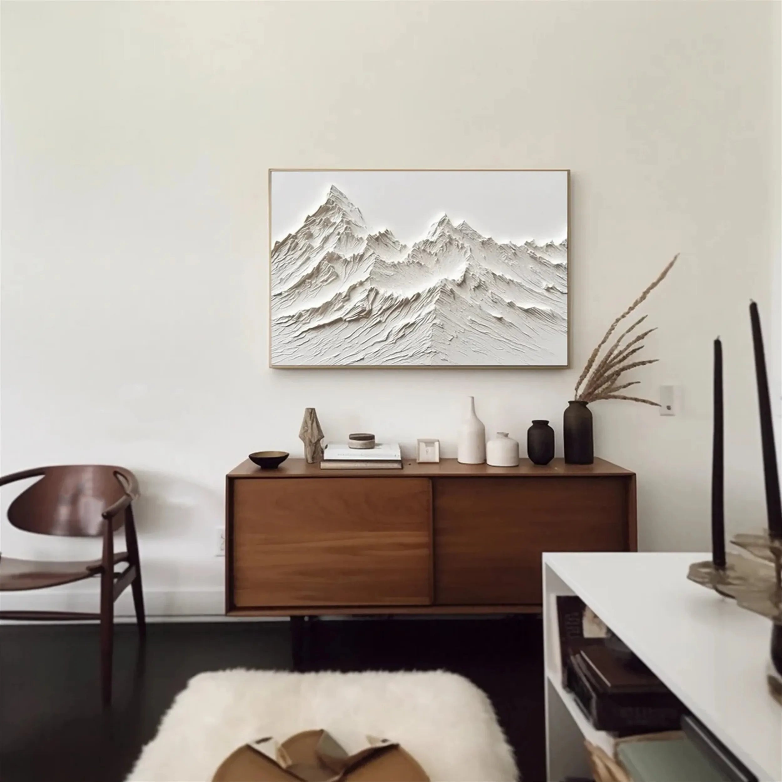 White Textured Minimalist Wall Art