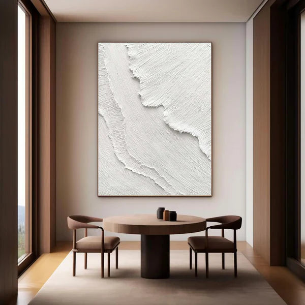 White Textured Minimalist Wall Art