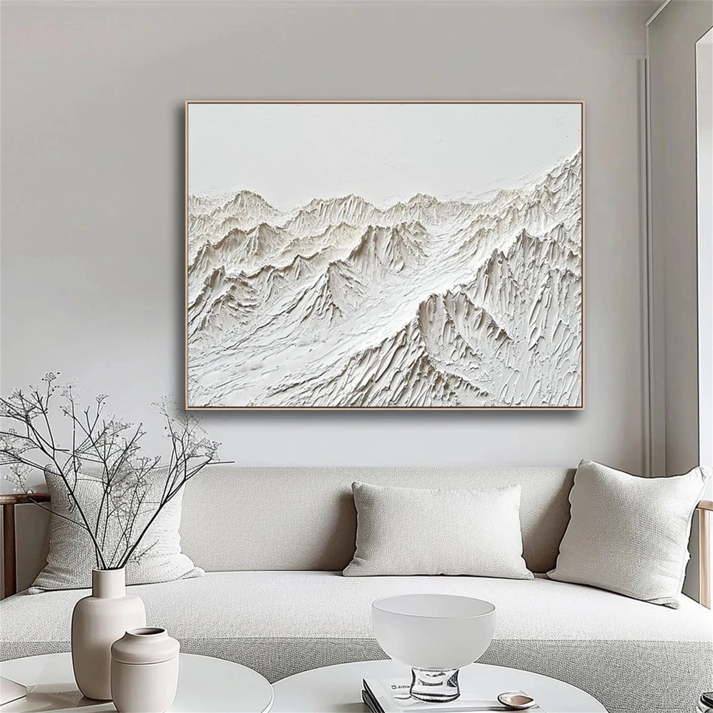 White Textured Minimalist Wall Art