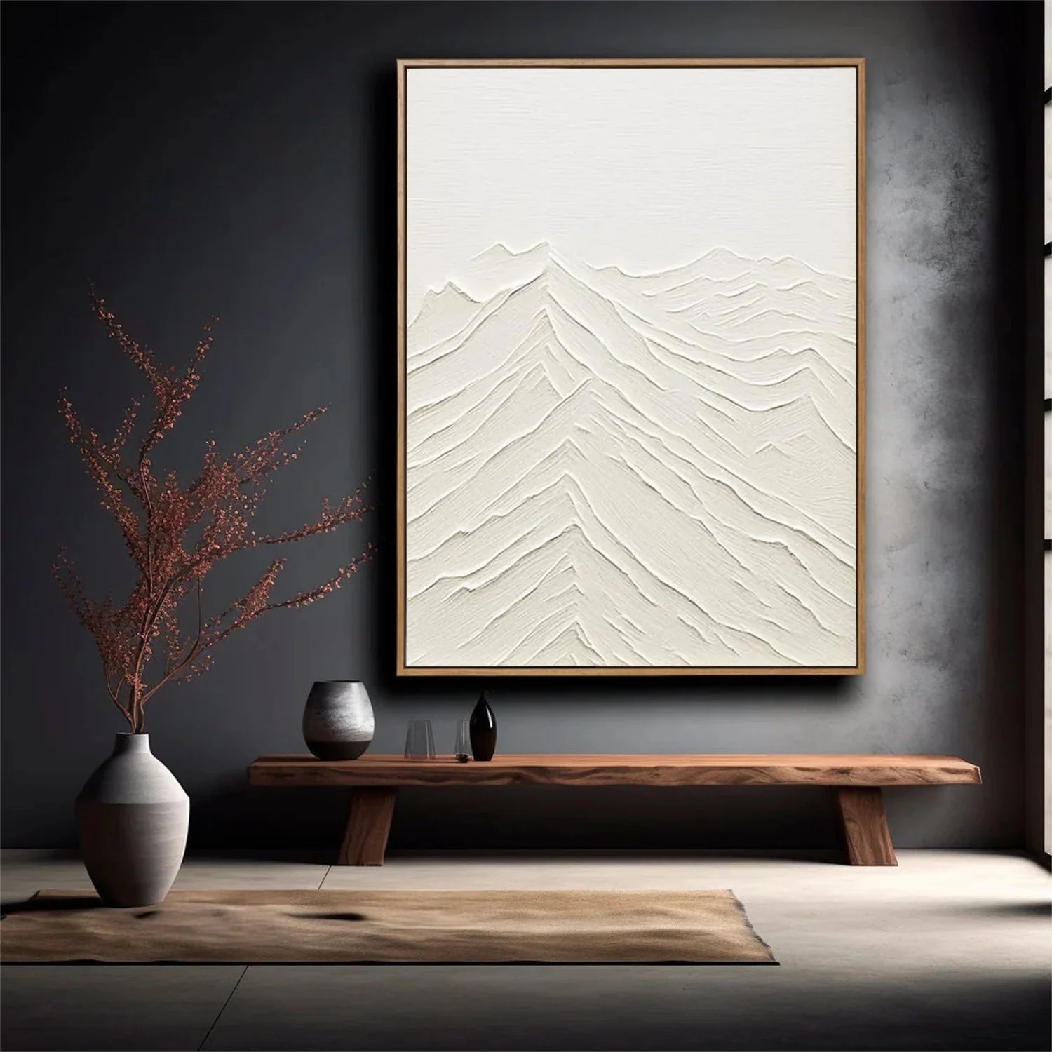 White Textured Minimalist Wall Art