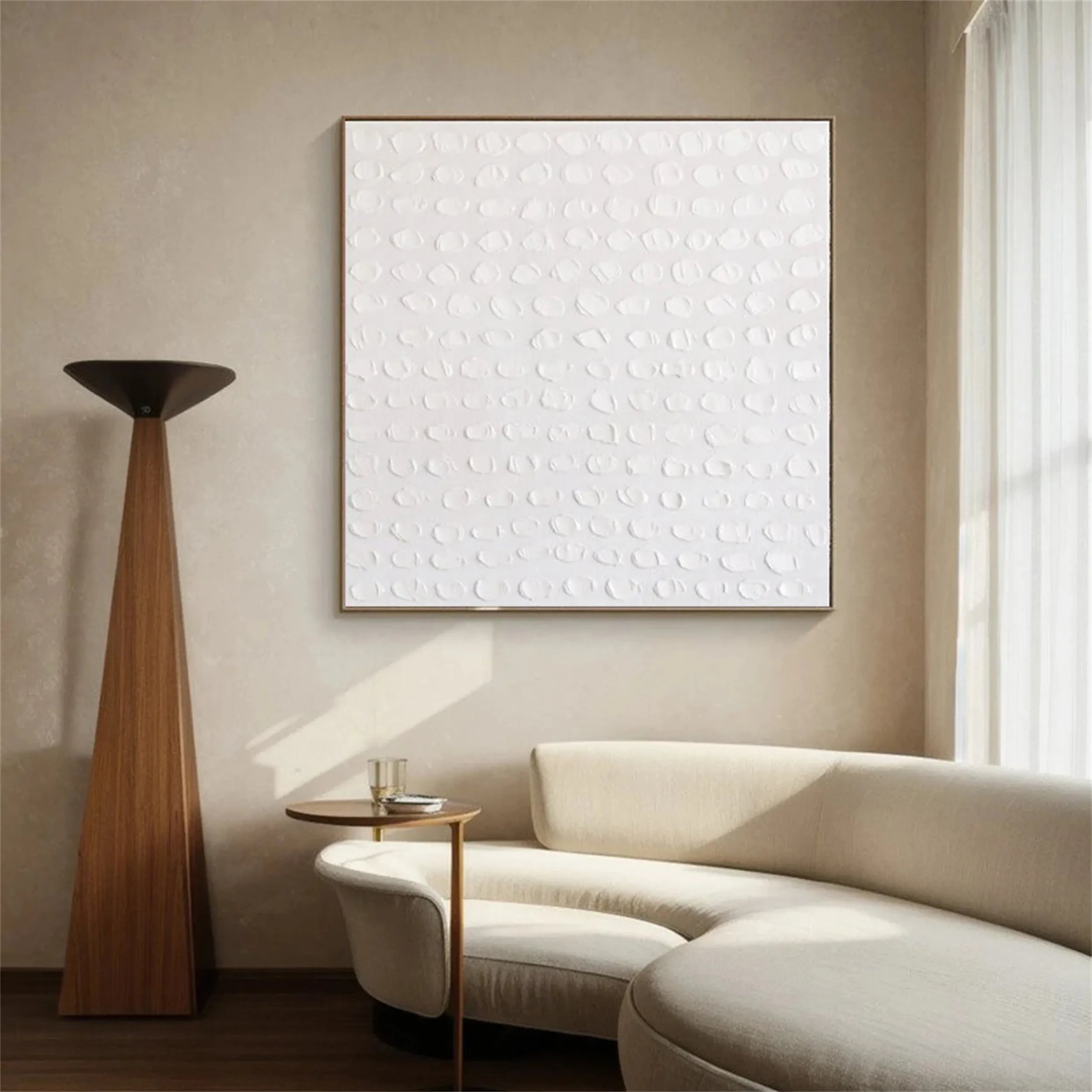 White Textured Minimalist Wall Art