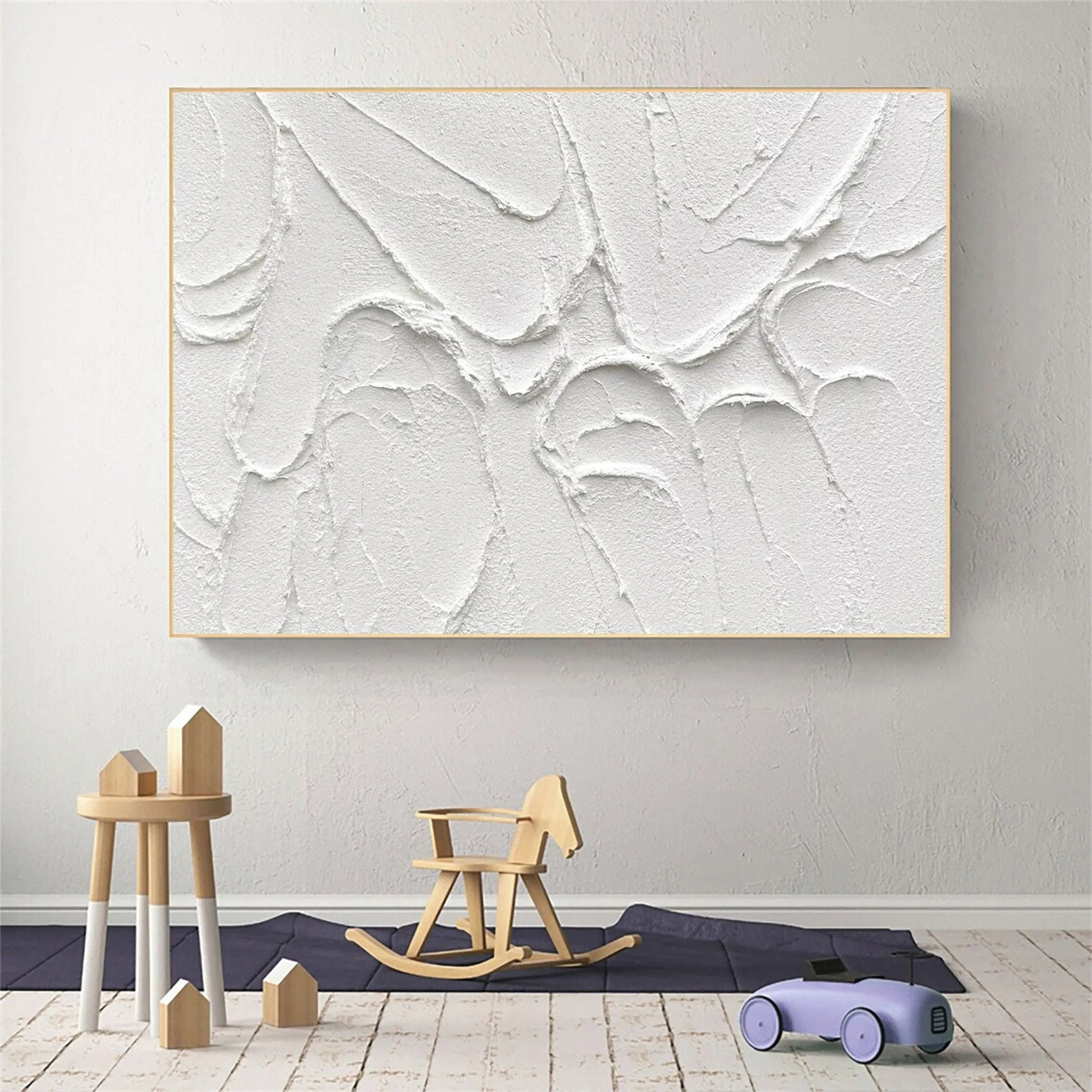 White Textured Minimalist Wall Art