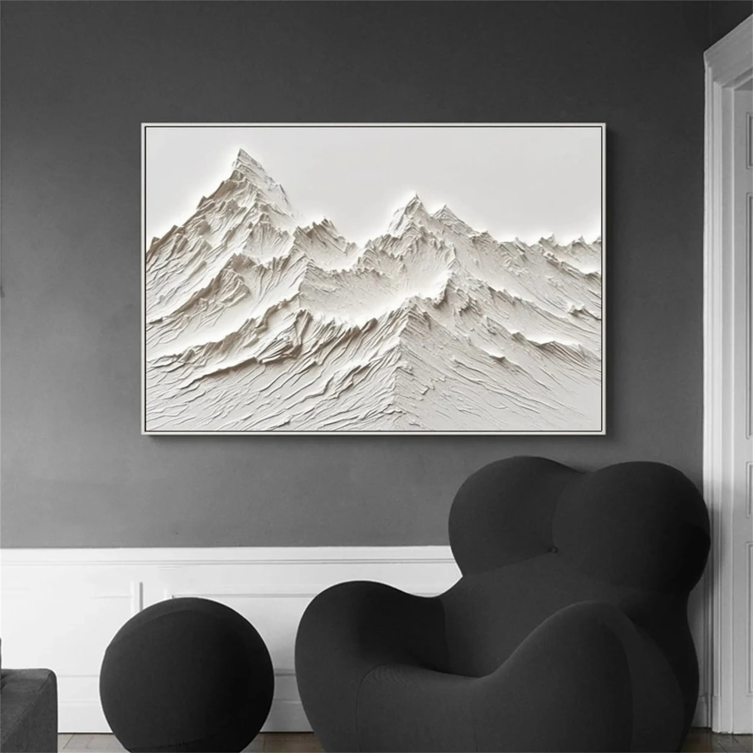 White Textured Minimalist Wall Art