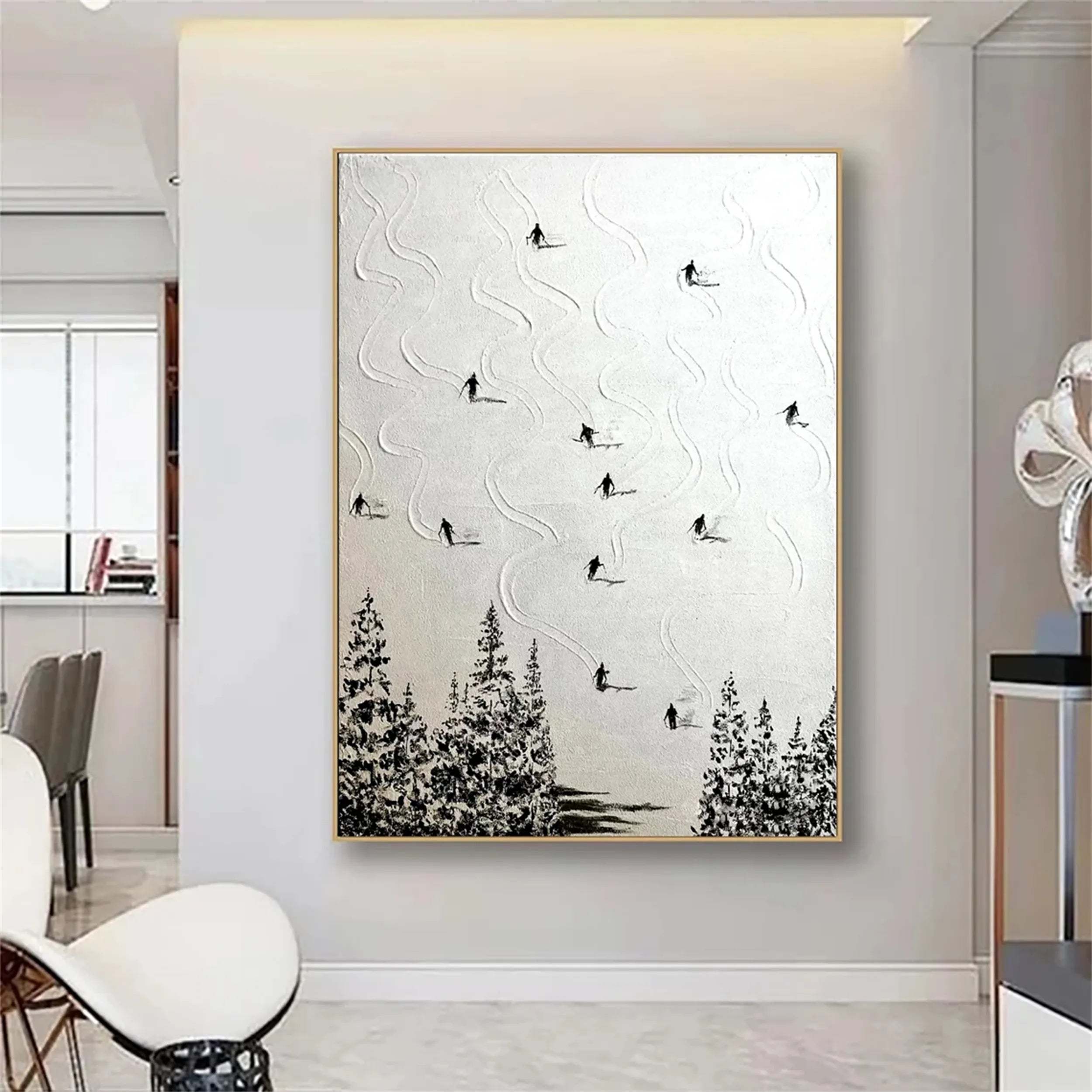 White Textured Minimalist Wall Art