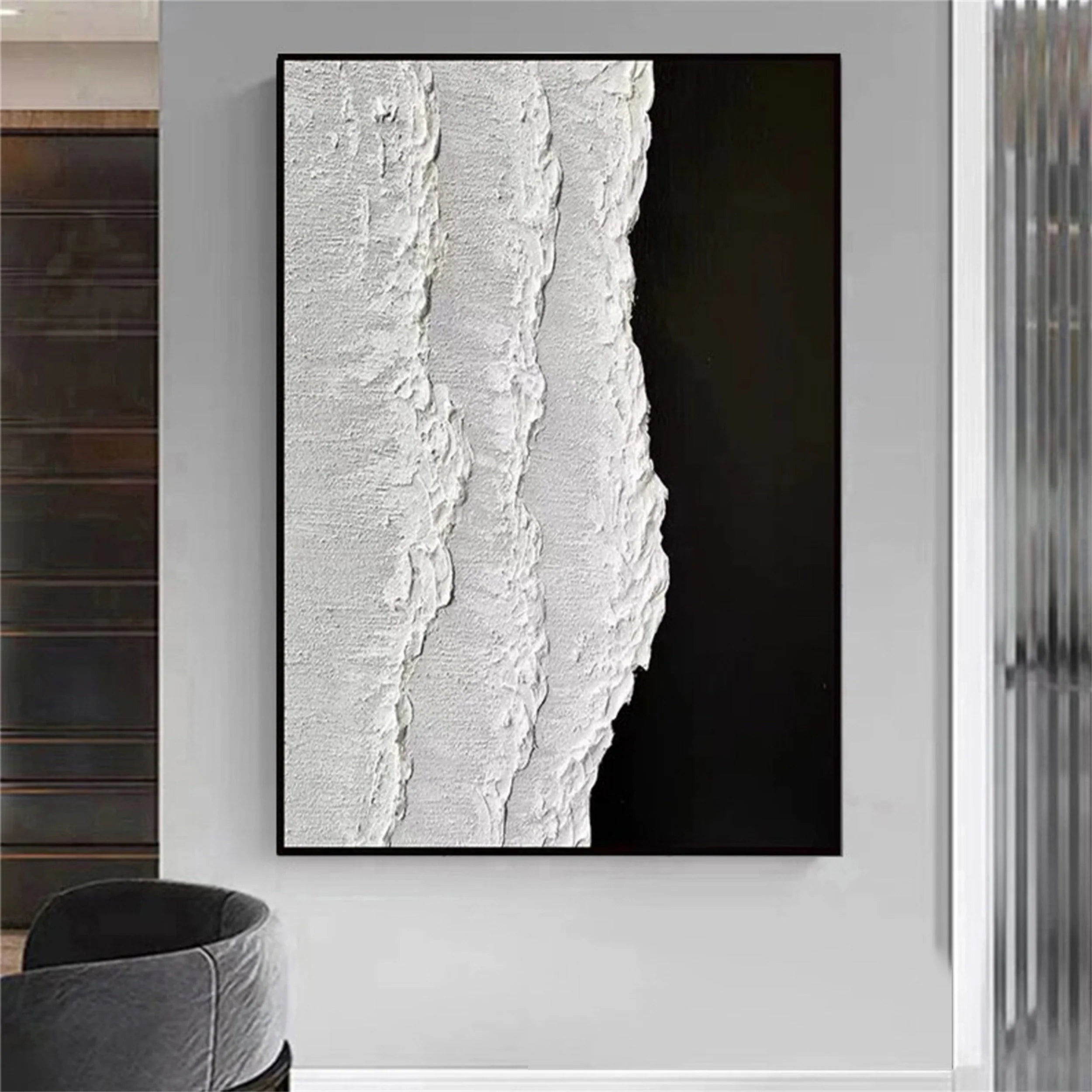 White Textured Minimalist Wall Art