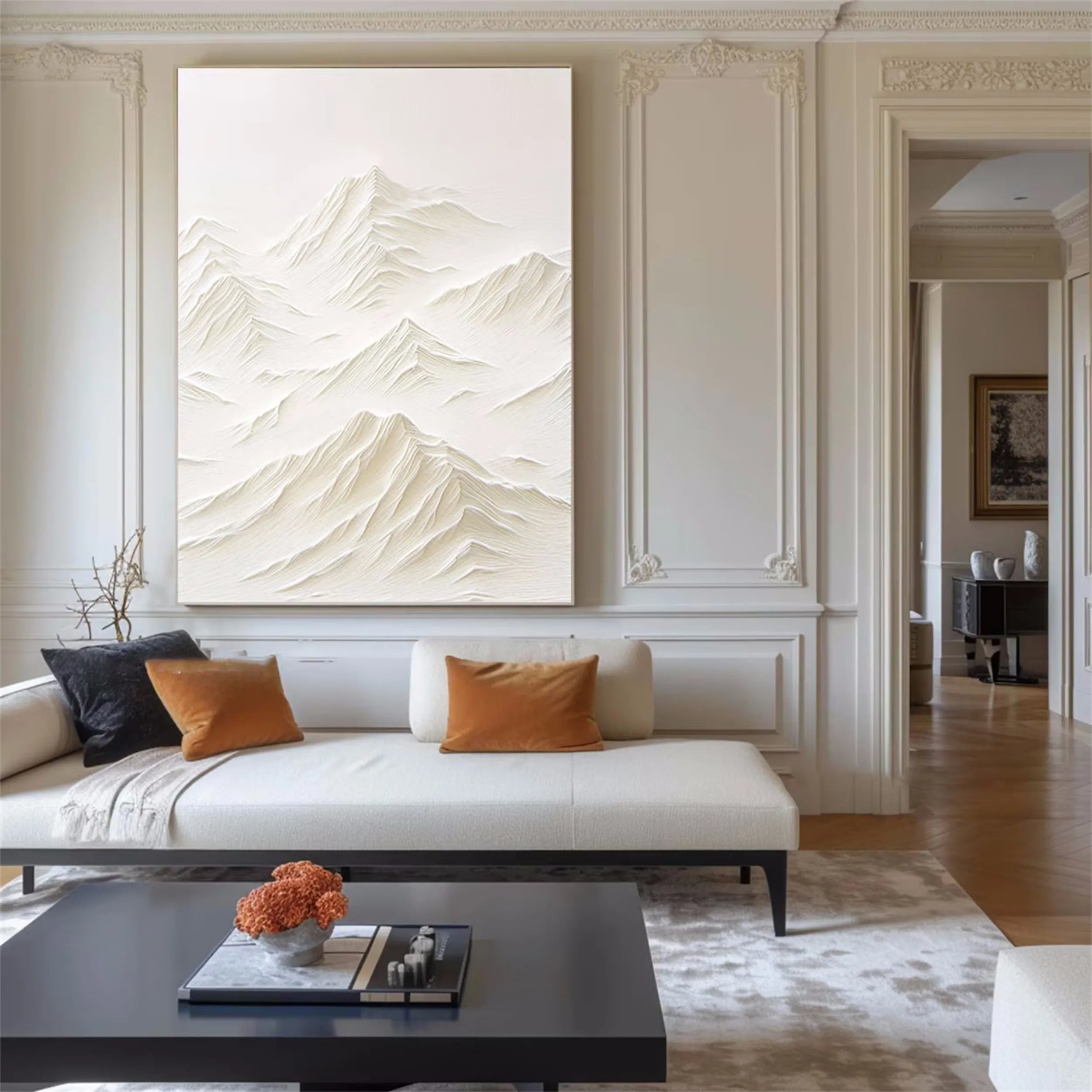 White Textured Minimalist Wall Art