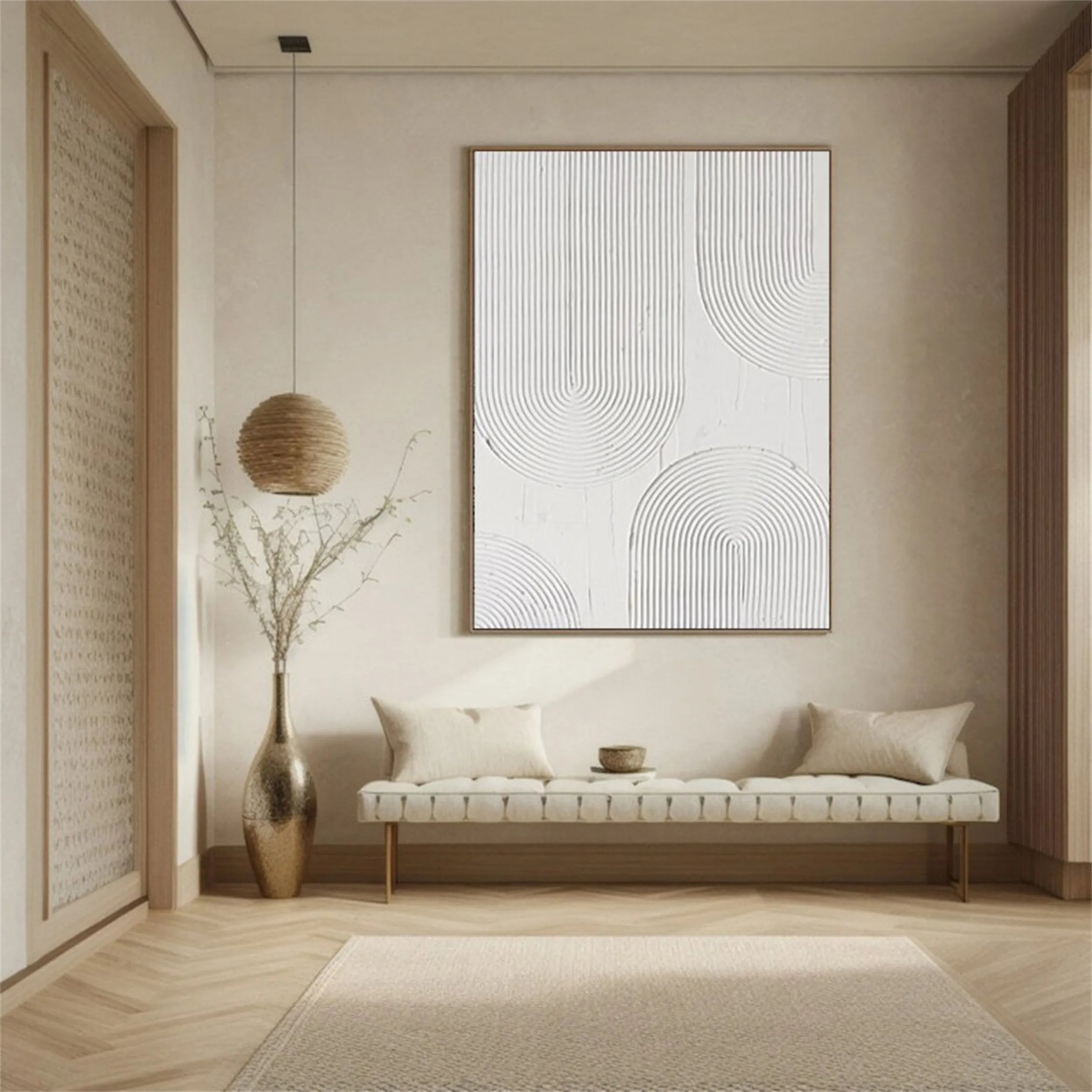 White Textured Minimalist Wall Art