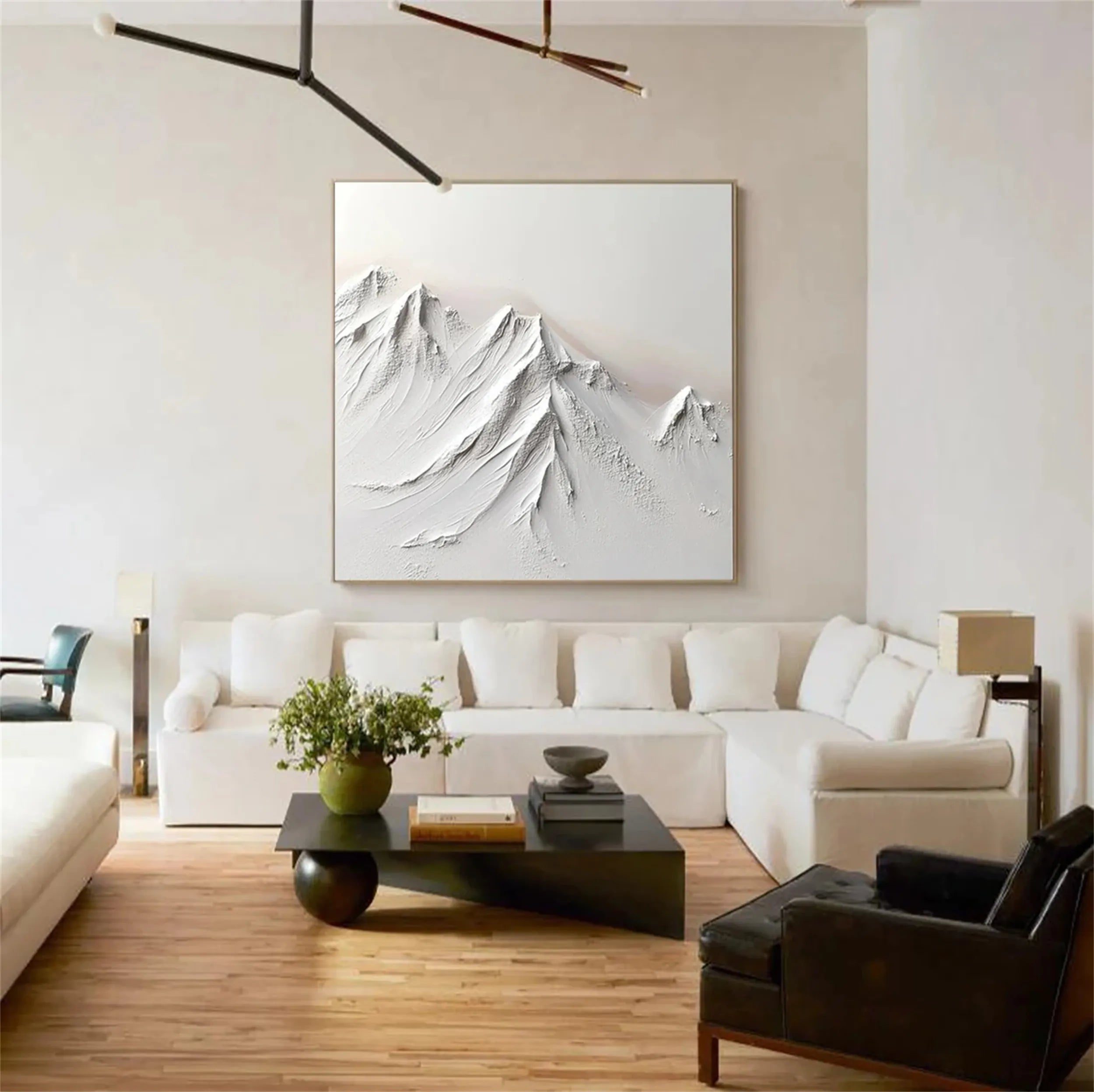 White Textured Minimalist Wall Art