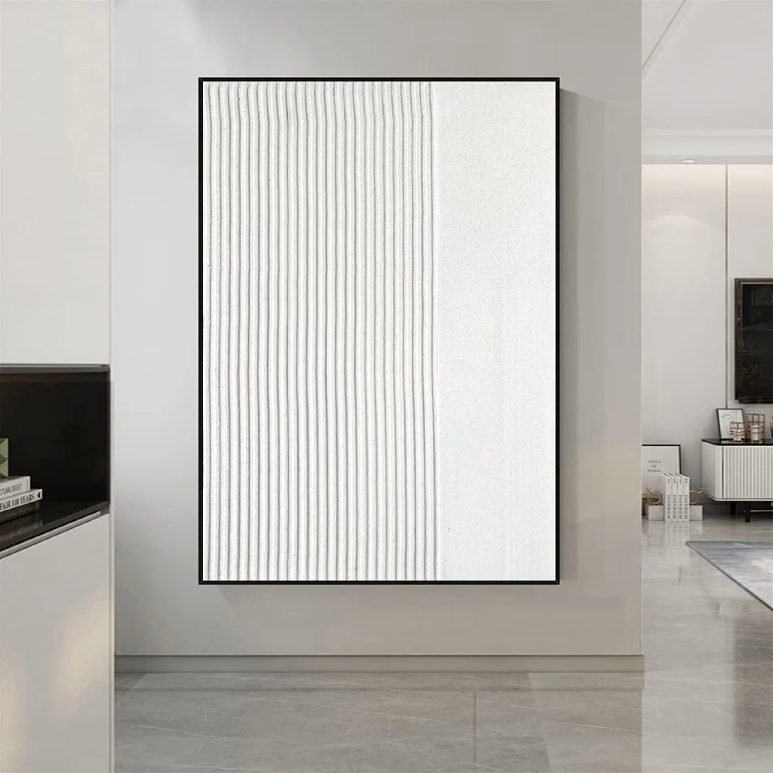 White Textured Minimalist Wall Art