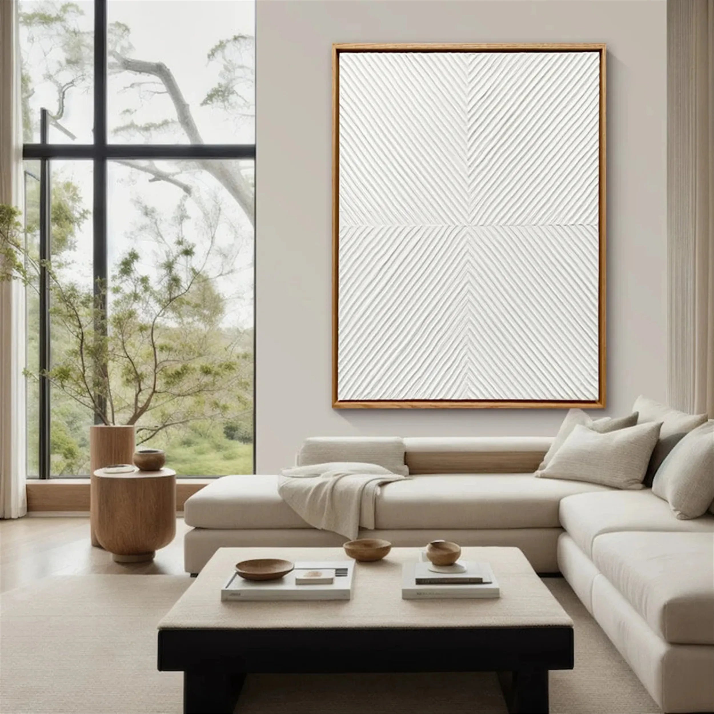 White Textured Minimalist Wall Art