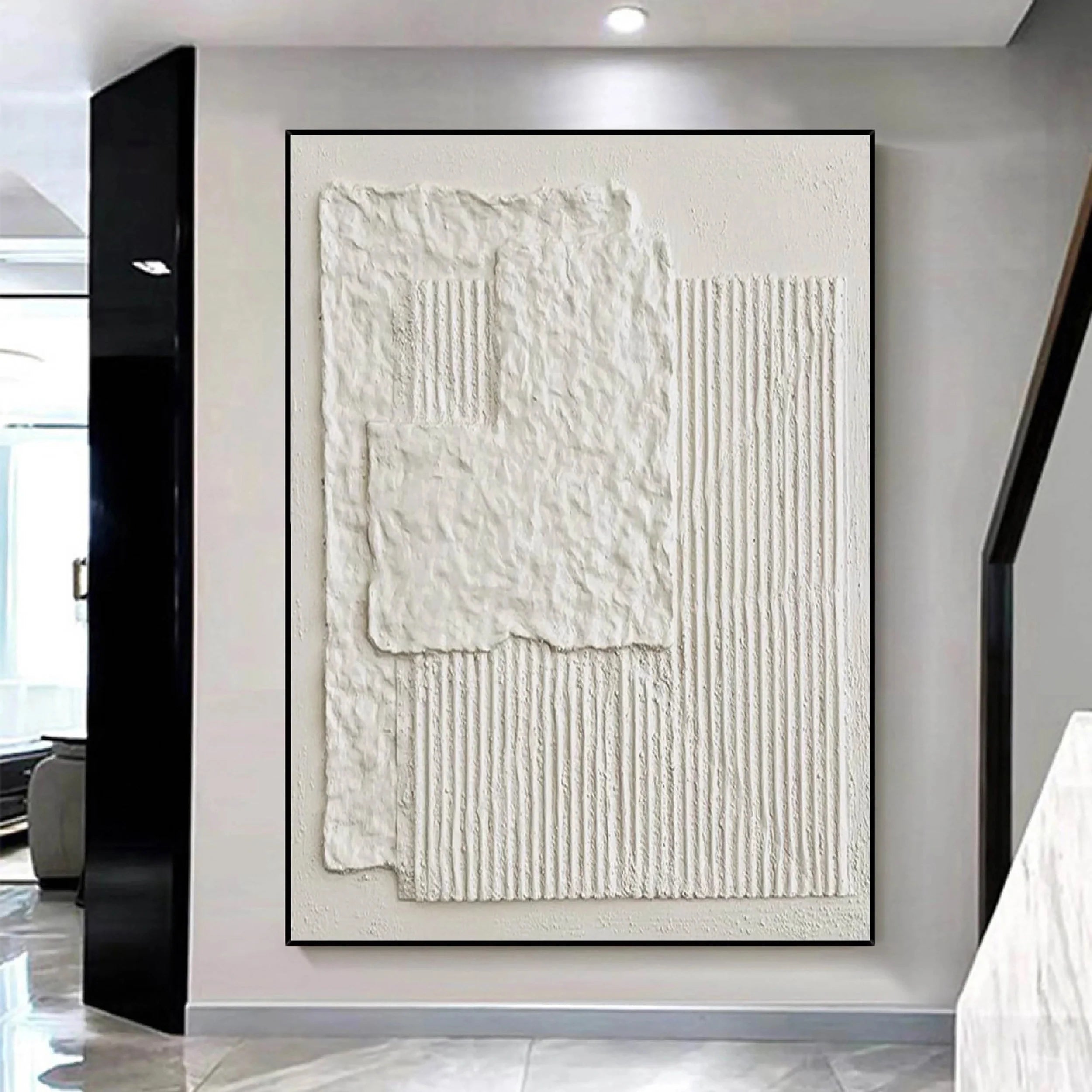 White Textured Minimalist Wall Art