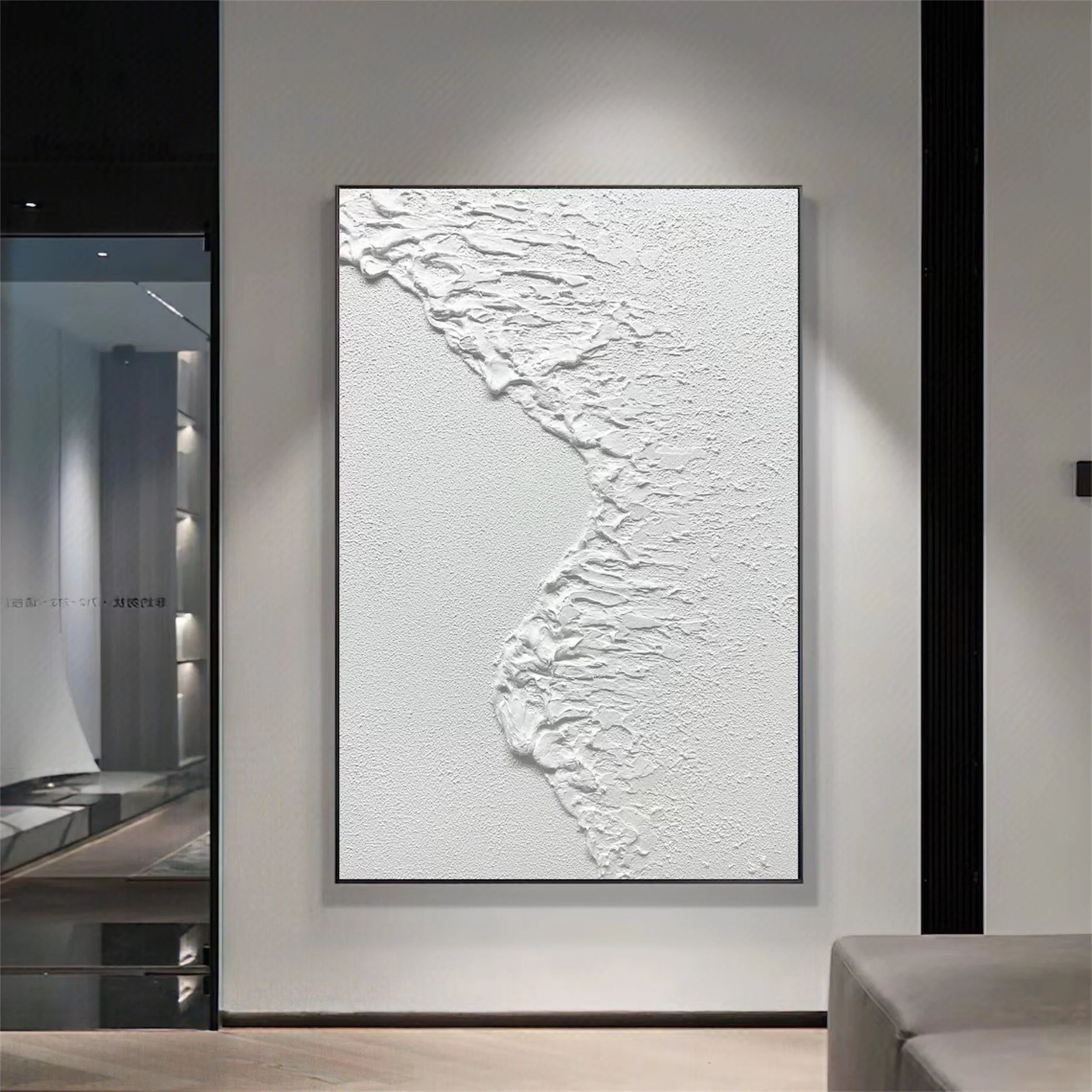 White Textured Minimalist Wall Art