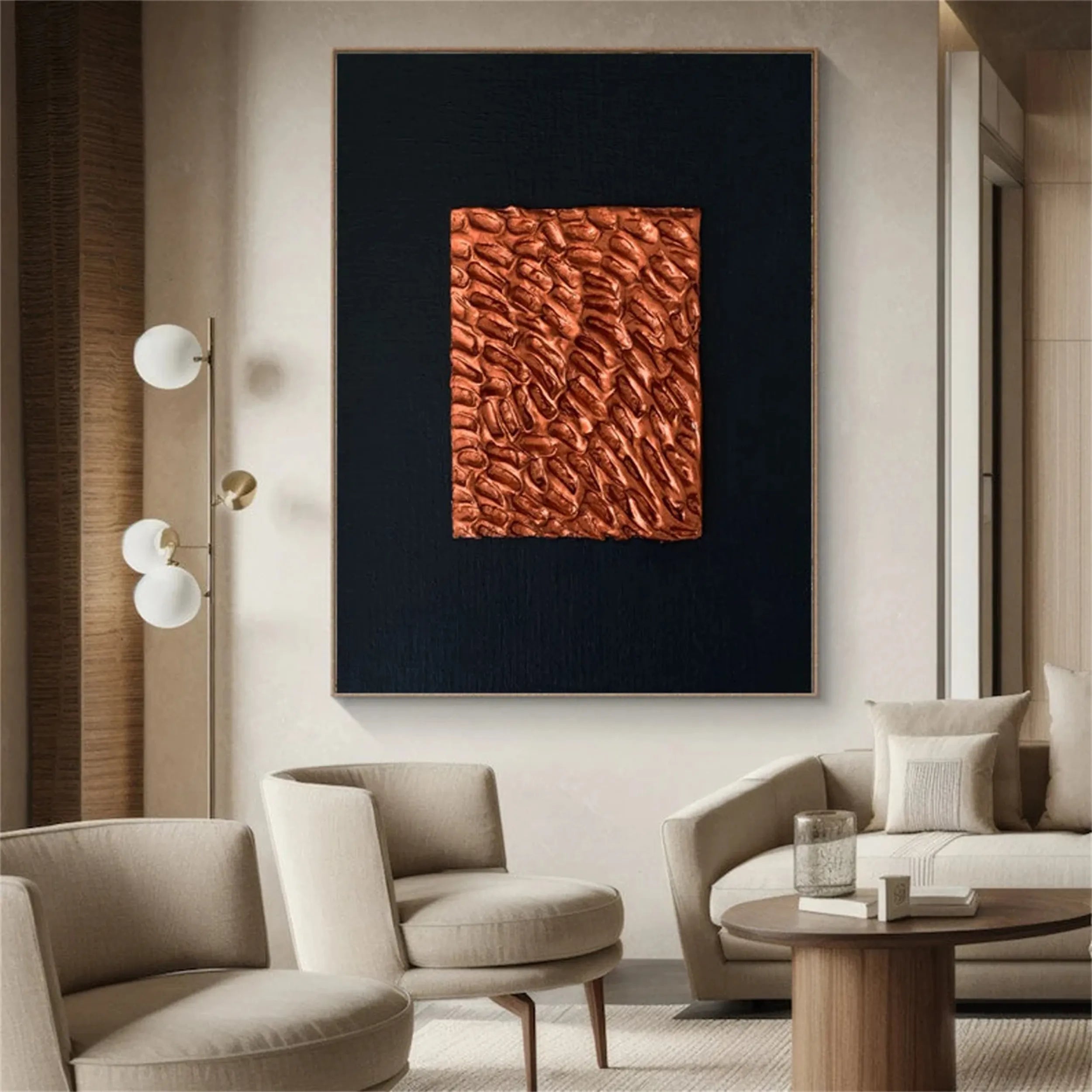 Black Textured Minimalist Wall Art