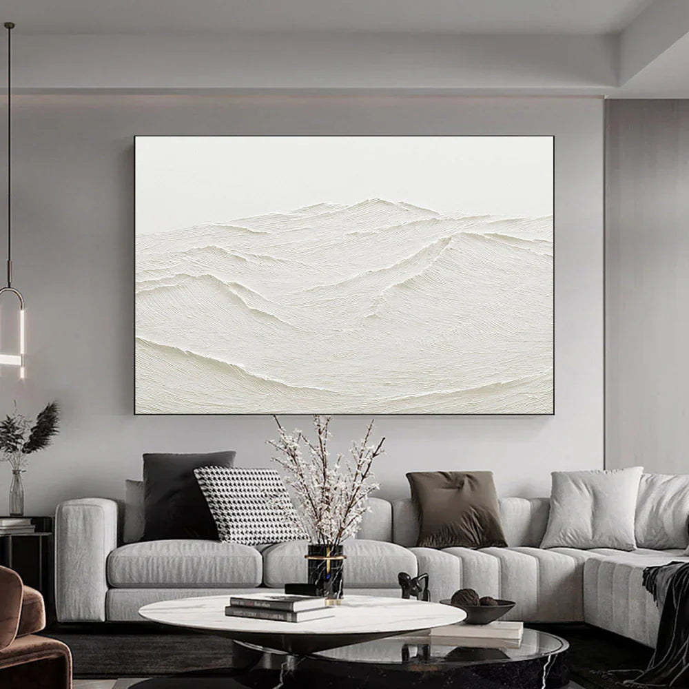 White Textured Minimalist Wall Art