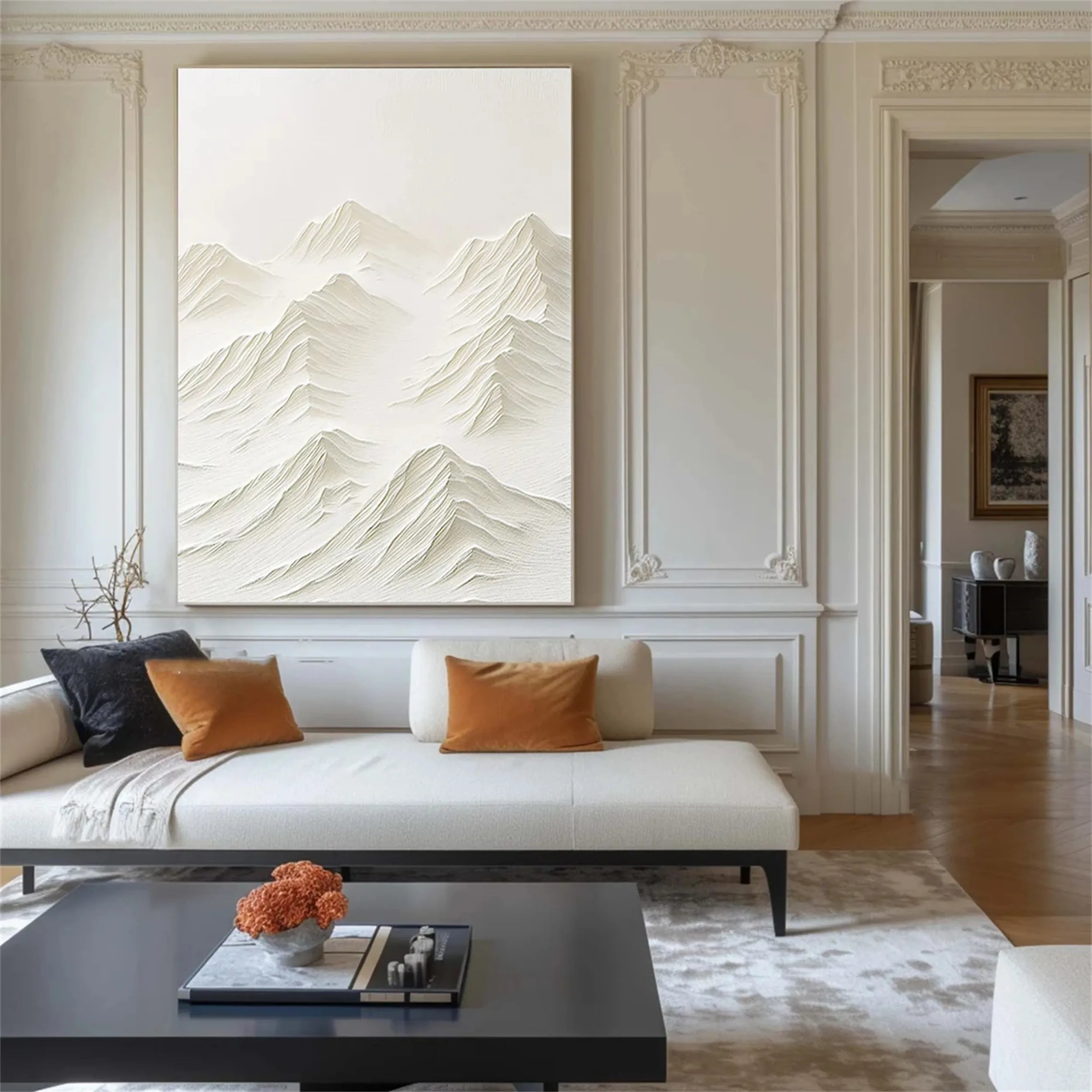 White Textured Minimalist Wall Art